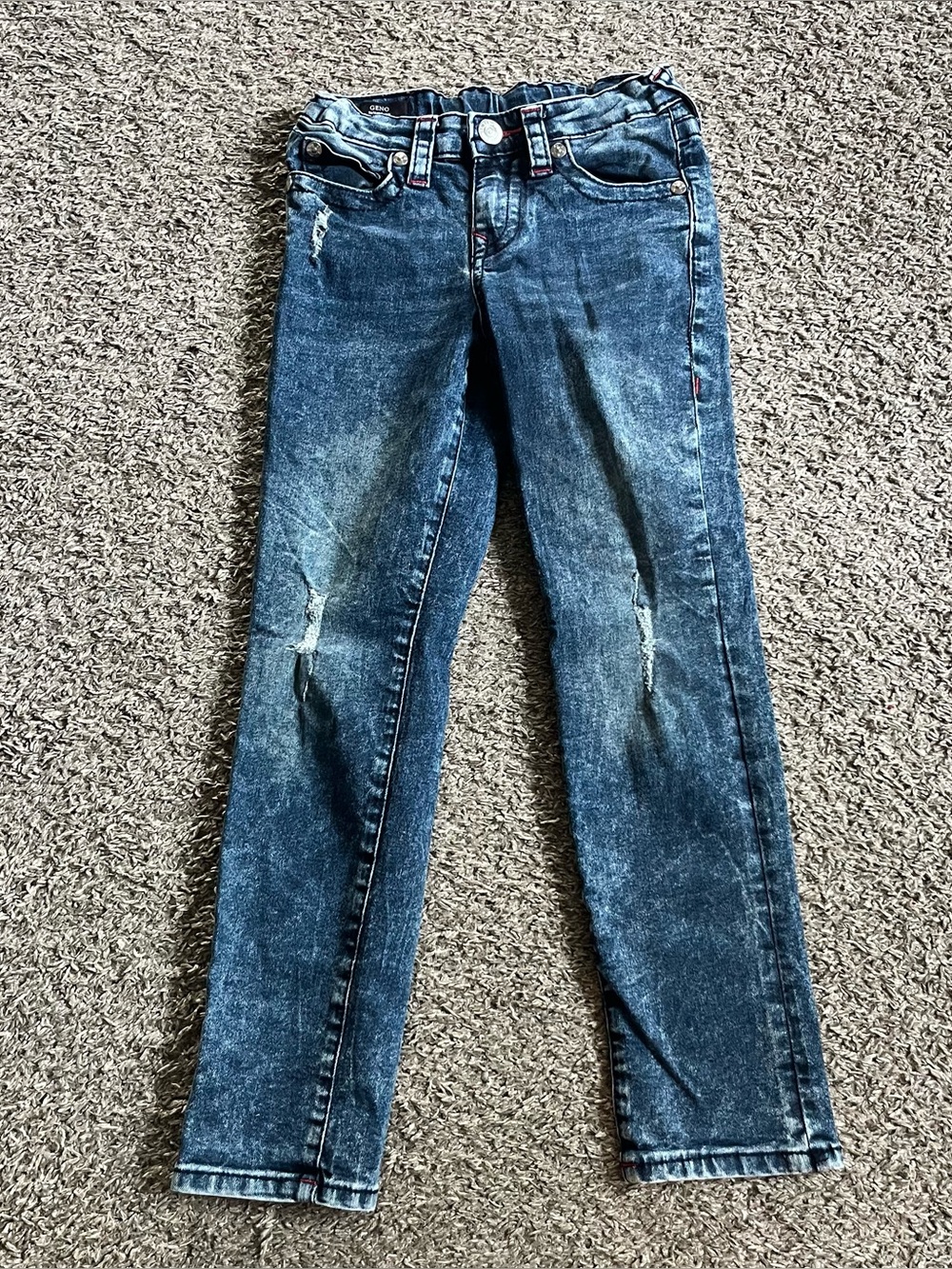 Boys True Religion Denim Jeans Distressed Size 8 Geno Relaxed Slim Fit